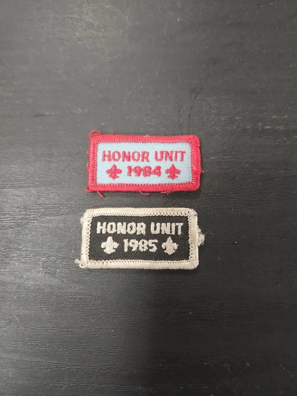 Vintage BSA Honor Unit Patches 1984 & 1985 Boy Scouts of America Award Set Retro